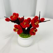 五福梅花小盆栽扭扭棒材料包创意手工DIY红梅腊梅活动节日送礼花