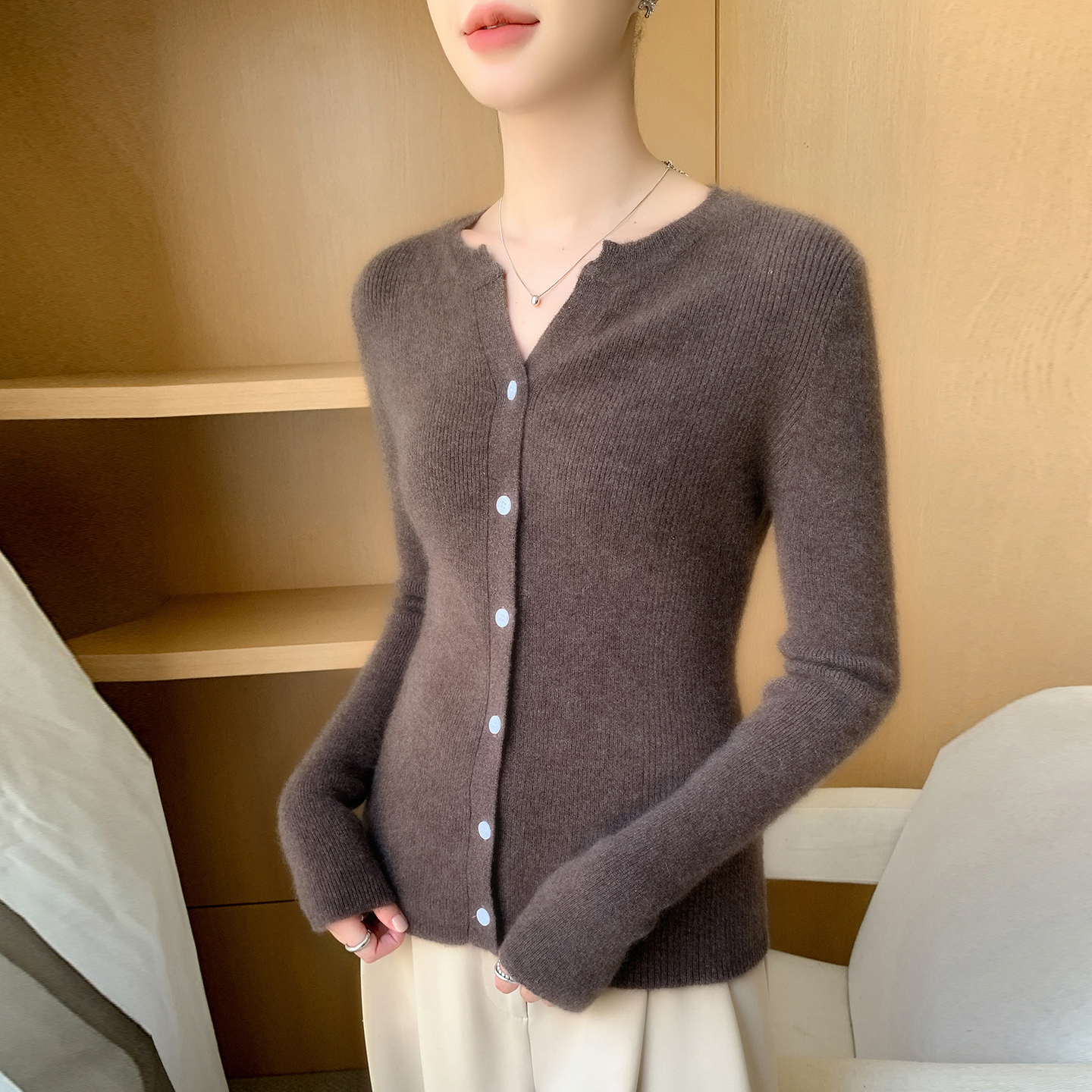 2025新款纯羊毛薄款针织开衫