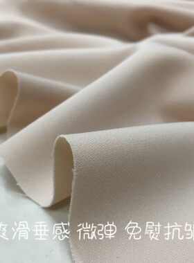 杏黄裤裙外套纯色垂坠微弹布面料