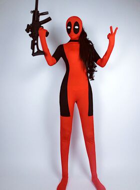 cosplay Deadpool女款复仇者联盟死侍紧身衣服3D印花万圣节演出服