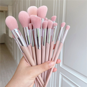 钱小姐 北欧裸粉色眼部化妆刷组合套刷眼影刷鼻影刷烟熏晕染均色