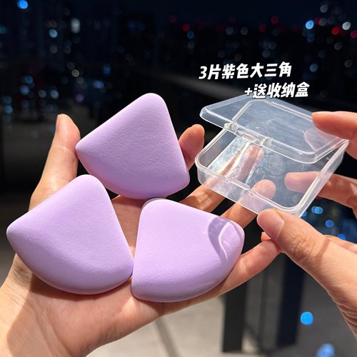 日本rubycell材质三角形加厚棉花糖上妆粉扑干湿两用化妆海绵细节