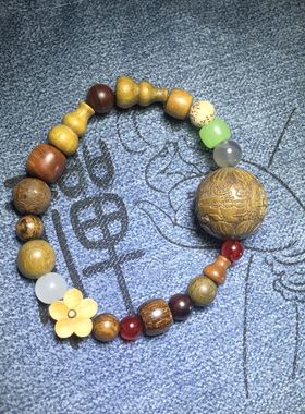 精品多宝珠木制品手串佛珠手链文玩小单圈手链礼品