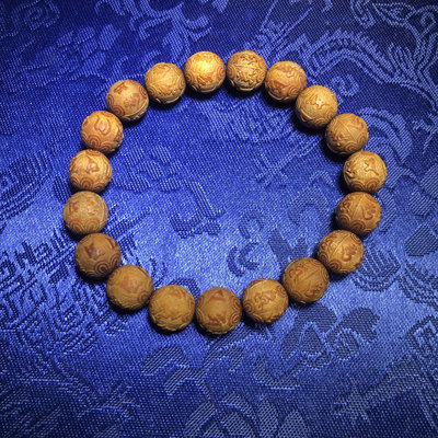 精品帝王木血龙木木作精雕刻六字真言木雕10mm男女款手串手链佛珠