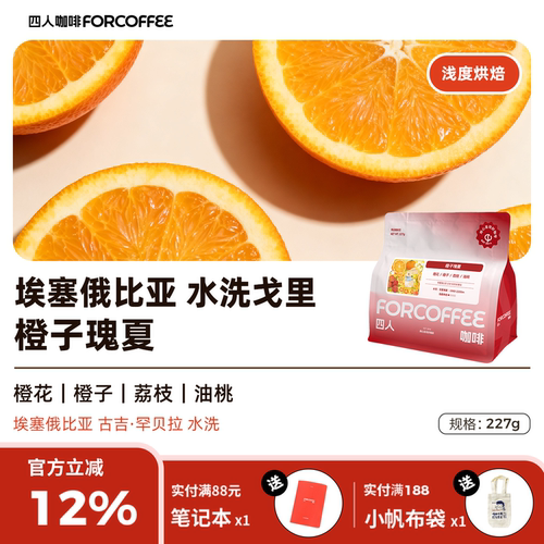 四人橙子瑰夏手冲咖啡豆227g