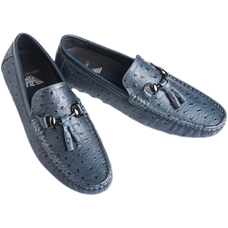 新款牛皮男鞋品牌豆豆鞋热卖爆款意大利真皮奢侈休闲英伦潮鞋促销