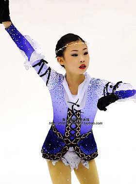 舞艺阁新款花样滑冰服装花样滑冰表演服儿童成人滑冰裙HBF1806