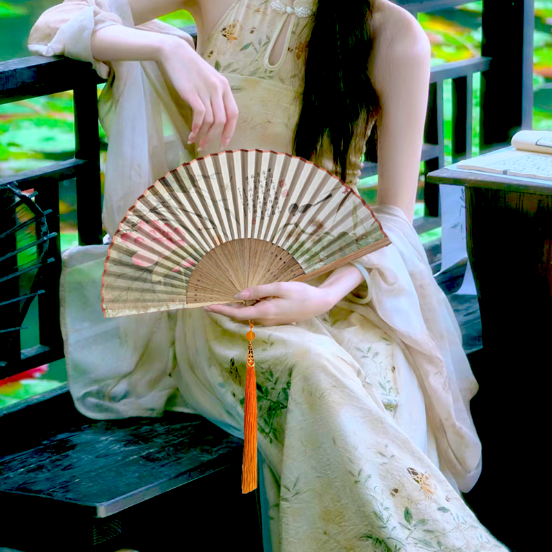 古风扇子全竹扇中国风叠扇