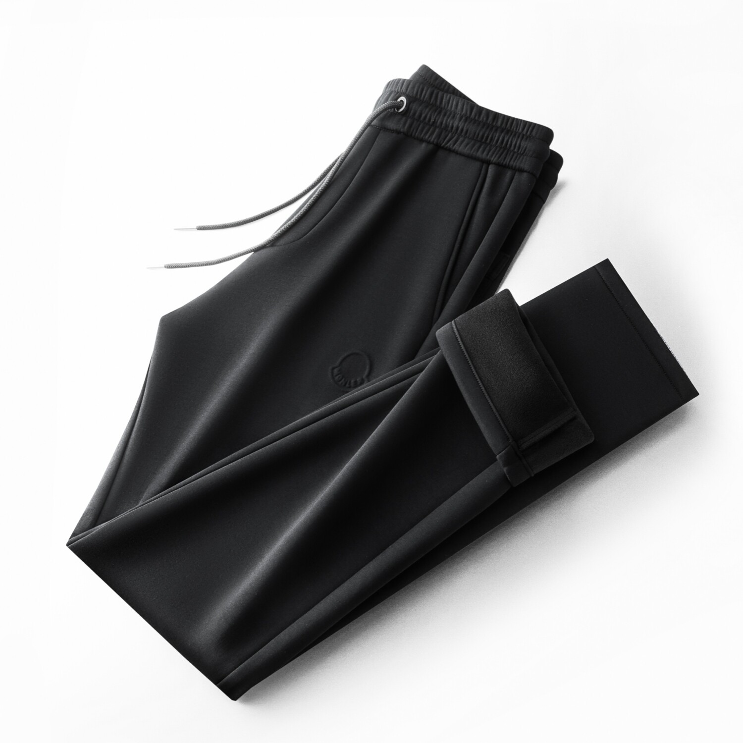 冬季男士加绒加厚蓝色休闲运动裤松紧腰弹力中年男裤保暖宽松裤子