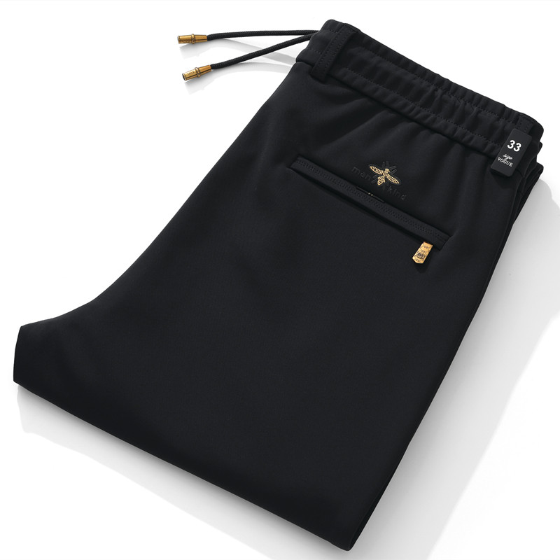 秋冬亮面顺滑抽绳松紧腰直筒弹力休闲裤中年时尚男裤裤子宽松潮流,男装,休闲裤,淘宝优惠券,粉丝福利购,淘宝优惠卷