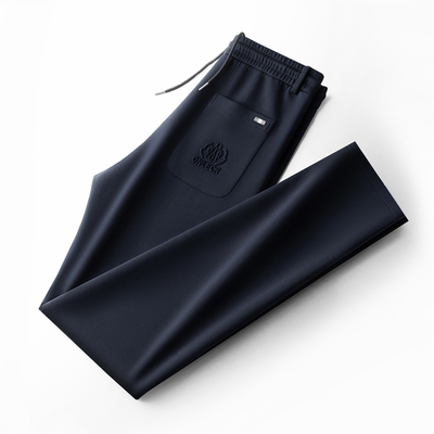 冬季系带松紧腰休闲运动裤直筒裤