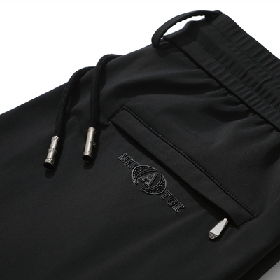 威柏狼男裤中年男士松紧休闲裤