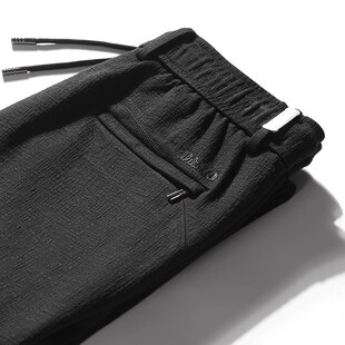 秋冬装中老年男士弹力直筒休闲裤男宽松松紧腰运动裤男款父亲裤子