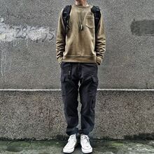 714street Cargo Pant 石墨蜡染男女日系休闲潮牌工装裤直筒长裤