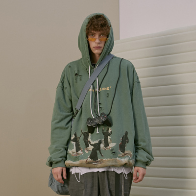 印花潮牌嘻哈百搭套头卫衣