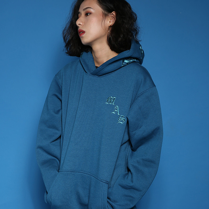 MASTERAPE街头嘻哈潮牌纯色休闲百搭男女情侣套头连帽加绒卫衣