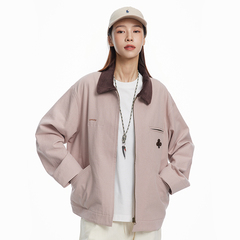 UHUZZ男女日系复古底特律工装翻领廓形夹克休闲宽松美式牛仔外套