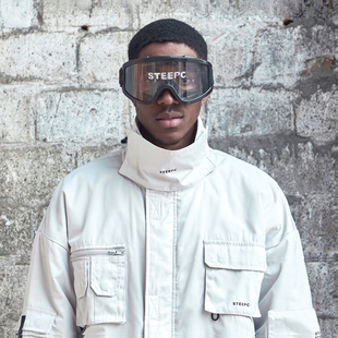 STEEPC机能工装多口袋加厚保暖防风宽松羽绒棉服外套男女潮牌夹克