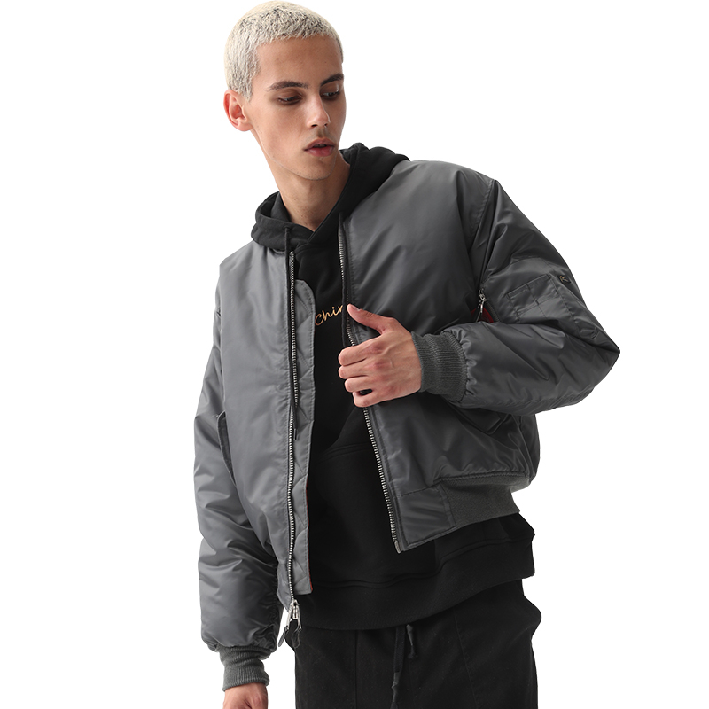 百搭潮牌棒球领秋冬宽松棉服男女