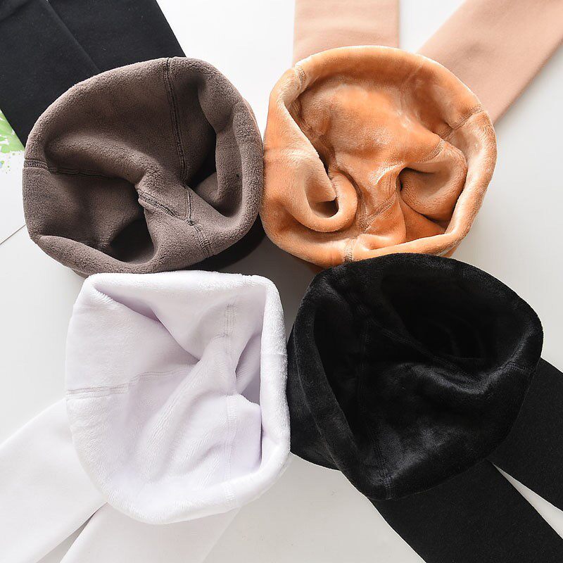 儿童打底裤肤色加绒加厚女童白色舞蹈裤保暖裤肉色踩脚裤光腿神器