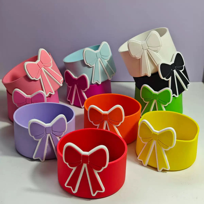 适配史丹利30oz40oz硅胶杯套7.5CM蝴蝶结装饰Stanley配件杯垫杯托