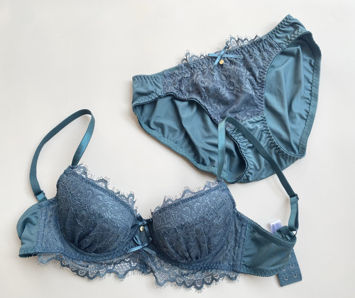 圆盘2圆锥水滴睫毛秋冬绿软钢圈薄杯调整内衣套装65707580ABCDEFG