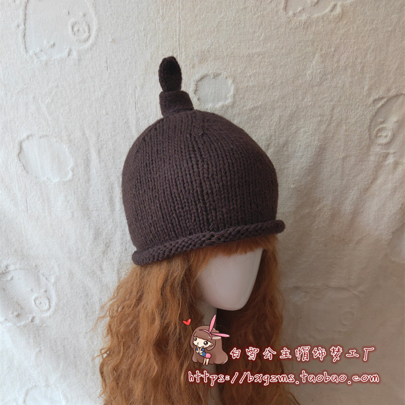 原创秋冬新款手工编织韩版针织奶嘴帽民族风女巫百搭潮尖尖帽子女