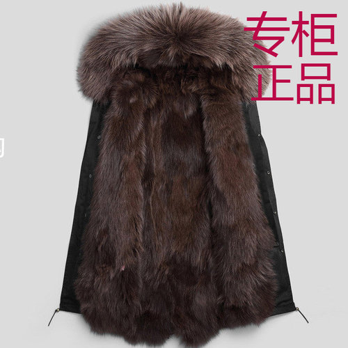 狐狸毛皮草内胆皮毛一体派克服男