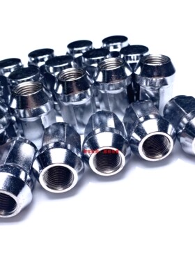 轮毂改装螺丝车轮法兰螺帽ET螺母19对边M12x1.25长35mm镀铬/黑色