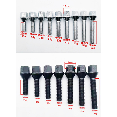 轮毂改装加长锥面螺栓M12-M14