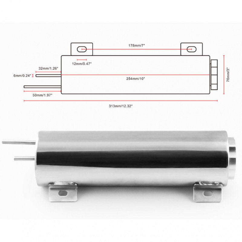 汽车改装件不锈钢散热器水壶溢流