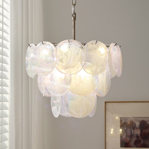 设计师款中古Mruano七彩玻璃吊灯卧室灯法式复古高级感餐厅主吊灯