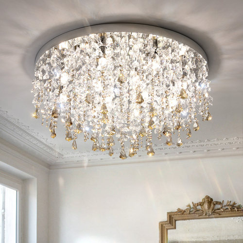 轻法式吸顶灯中古风水晶灯设计师护眼书房奶油风主卧室吸顶灯房间