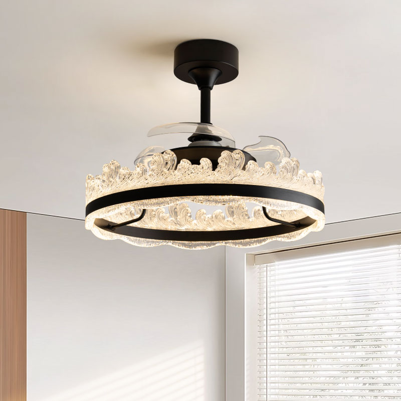 意式2025年新款隐形风扇灯现代简约轻奢高端卧室灯家用一体电扇灯