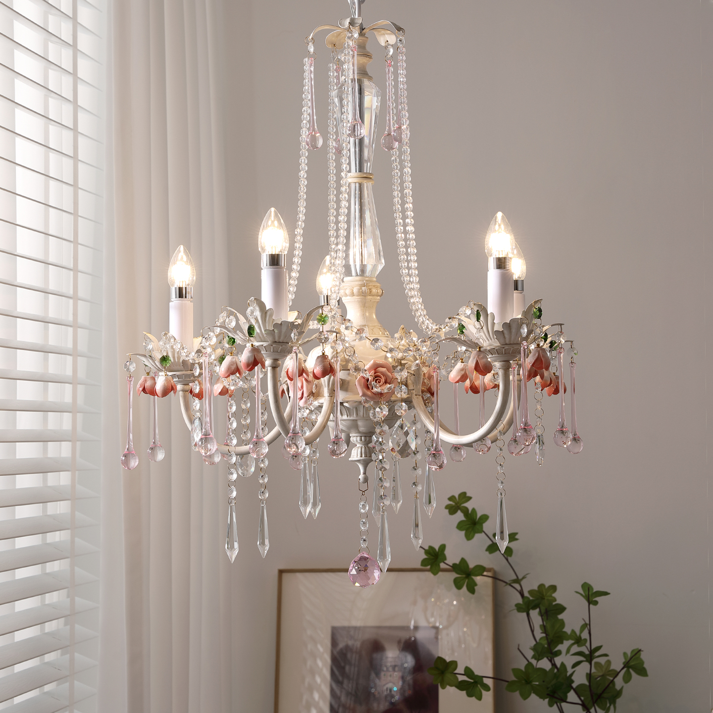 法式田园风卧室吊灯复古高级感餐厅灯别墅复式楼客厅主灯水晶灯具