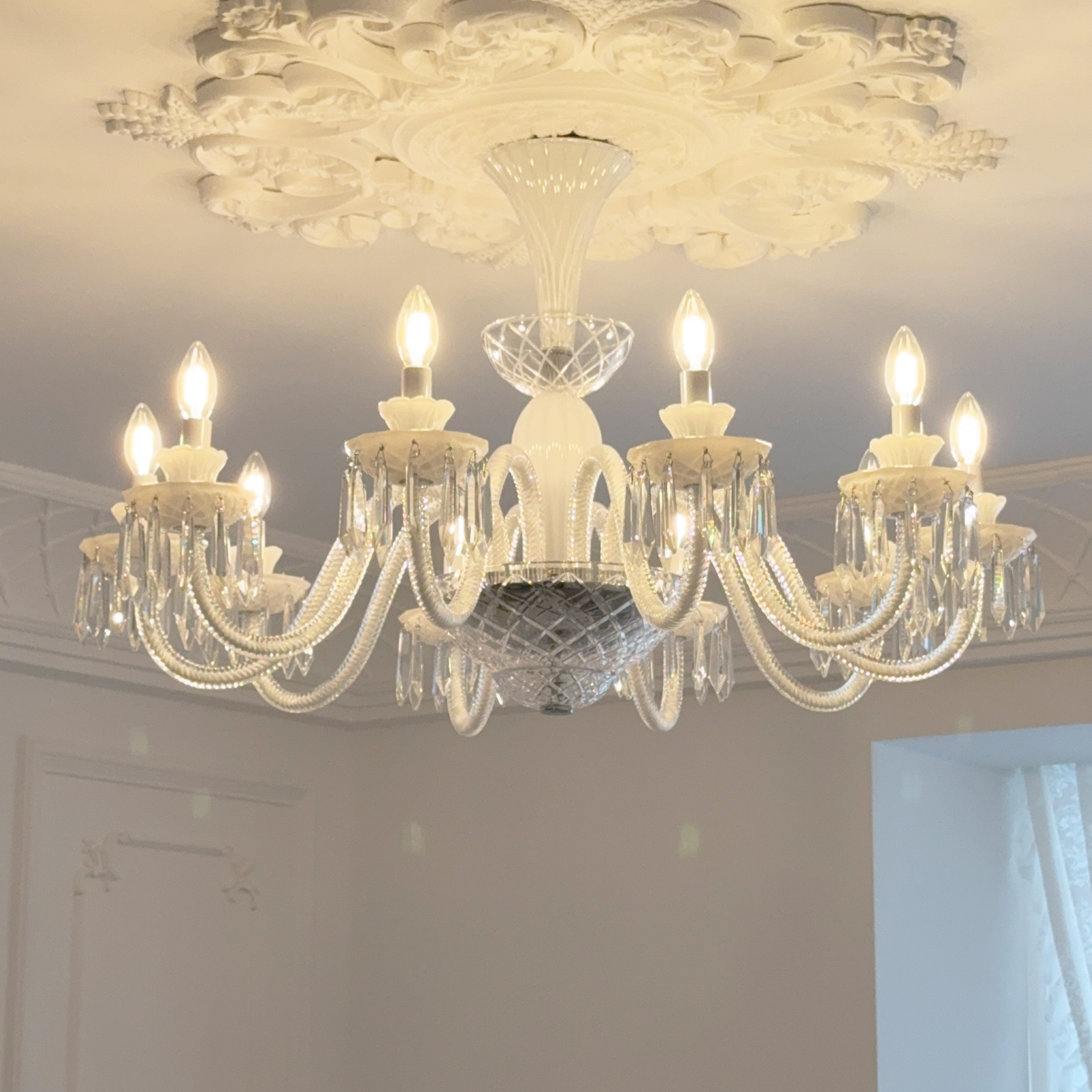 轻法式中古奶油风客厅水晶吊灯轻奢复古卧室女孩房间主灯餐厅灯