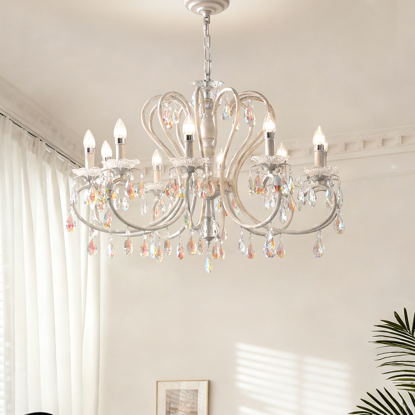 法式中古水晶吊灯高级感美式复古客厅灯餐厅轻奢浪漫主卧室艺术灯