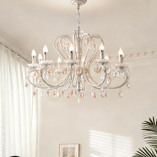 法式中古水晶吊灯高级感美式复古客厅灯餐厅轻奢浪漫主卧室艺术灯