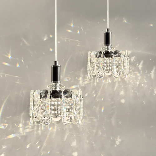 中古风卧室床头水晶小吊灯意式轻奢餐厅灯具高级感大气别墅吧台灯