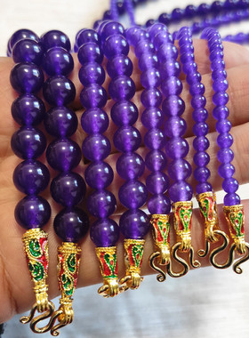 深紫原创泰国佛牌蜜蜡翡翠项链