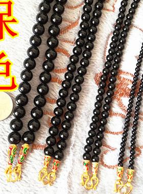 不易褪色 纯黑色天然黑玛瑙4/6/8MM10毫米泰国佛牌链项链子男女款