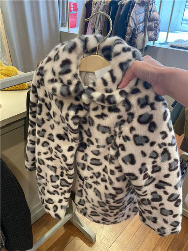 保暖洋气豹纹环保皮草外套