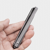 不锈钢360度旋转折叠小刀带皮套切片刀瓜果手把肉刀日用拆箱快递