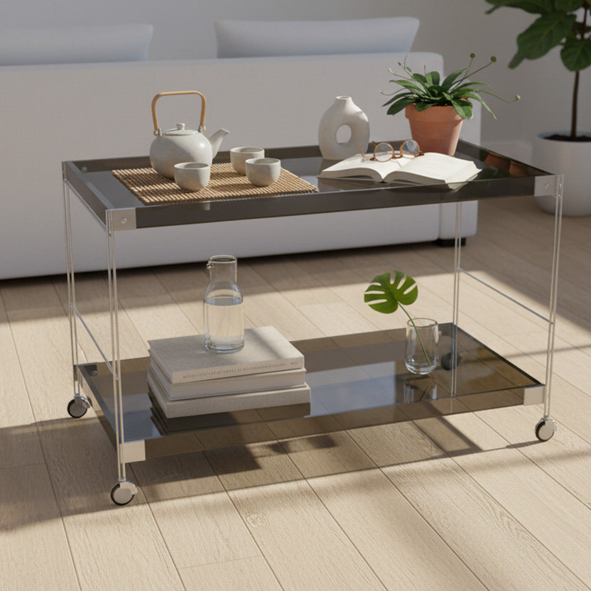 亚克力移动边几置物架