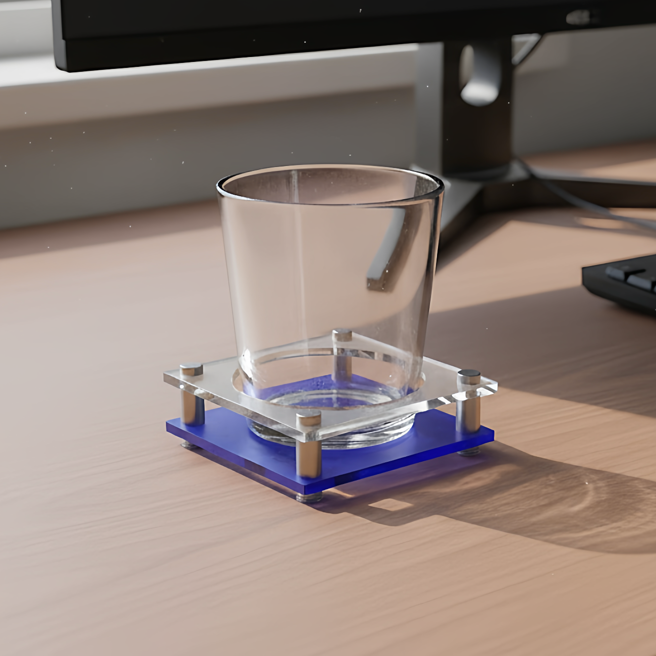 透明杯垫亚克力方形桌面沥水防滑隔热垫单孔办公家用彩色茶拖创意,餐饮具,杯垫,淘宝优惠券,粉丝福利购,淘宝优惠卷