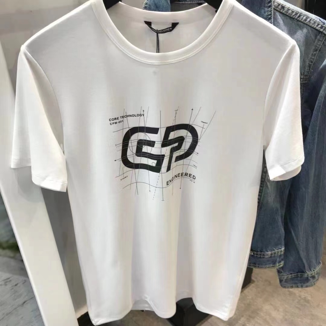 杰克琼斯jackjones夏季白色圆领字母短袖t恤韩版潮修身半袖