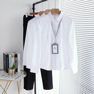 白色衬衫女长袖衬衣商务职业正装新款抗皱显瘦工作服女装白衬衣
