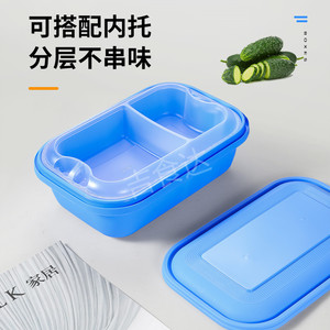高档一次性打包盒长方形 商用带盖快餐盒 加厚轻食外卖双层便当盒
