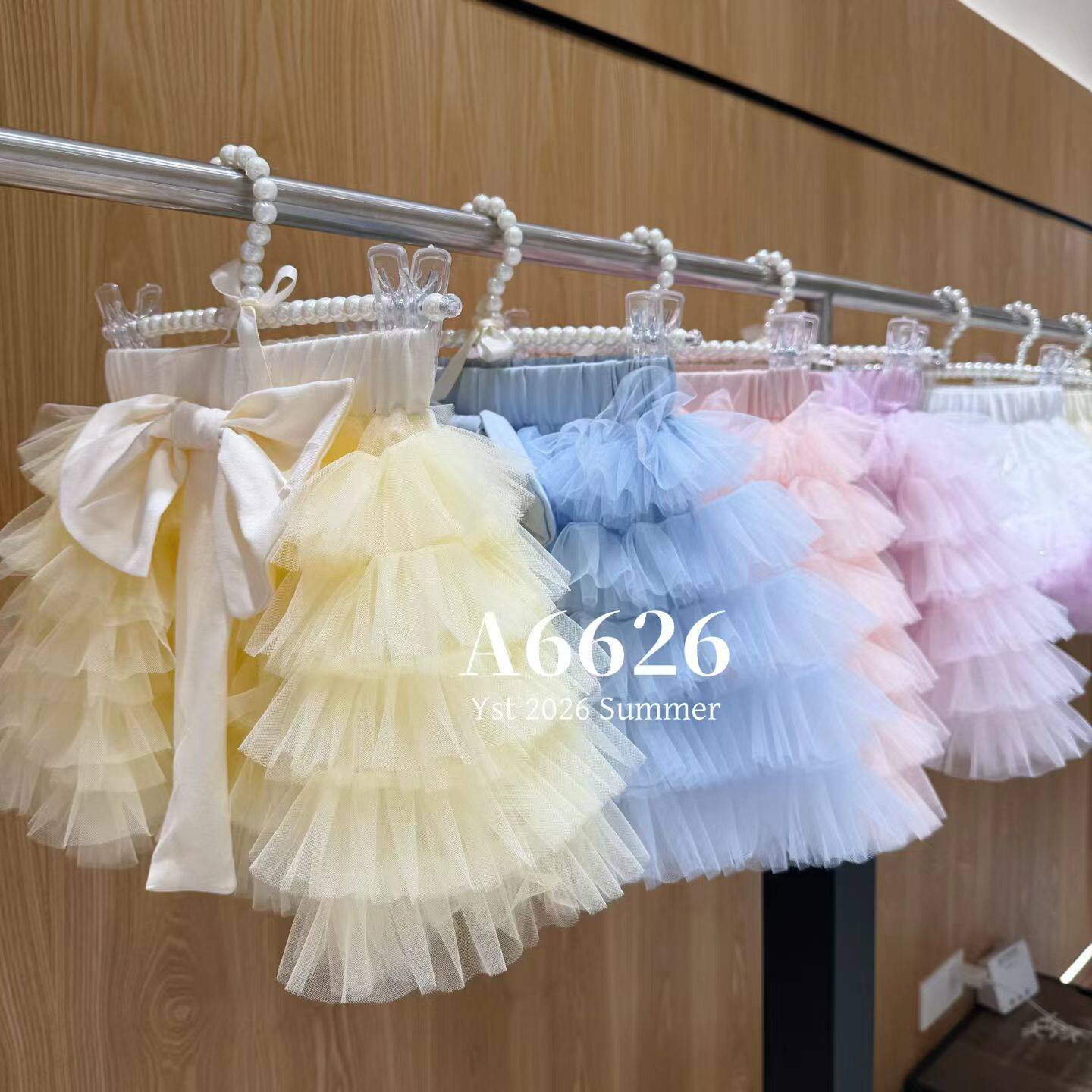 2026新款女童木耳边女宝可爱洋气夏天时尚百搭半身裙蝴蝶结蛋糕裙