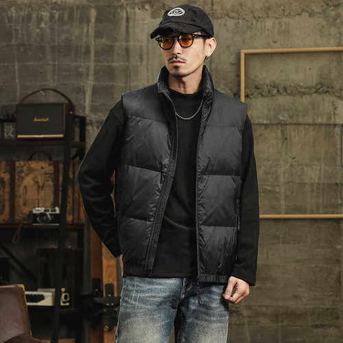 潮牌马夹外套男士羽绒马甲男装新款加厚保暖背心坎肩秋冬季休闲服